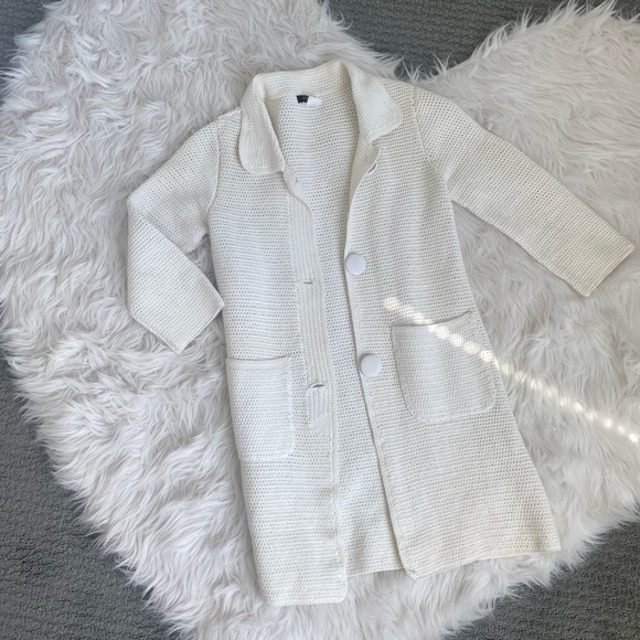 White j.crew knitted coat - Picture 5 of 8